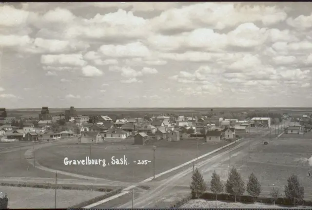 Aerial view of Gravelbourg from above