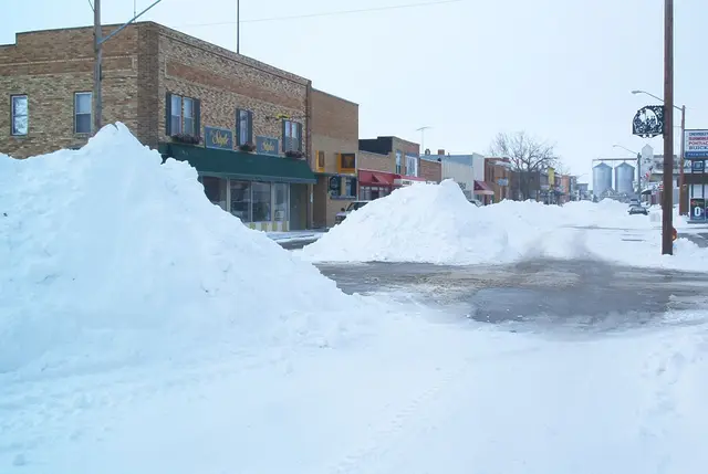 Snowbanks on Main Street